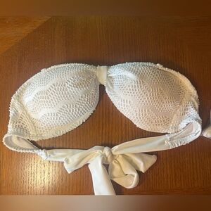 Arizona Jean Company White Lace Bandeau Bikini Top